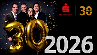 Jubiläumsfoto von Geschäftsführung und Prokurist:innen der KSK-Immobilien anlässlich des 30jährigen Firmenjubiläums