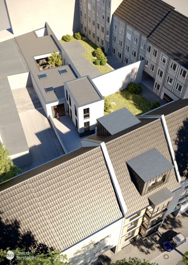 Neubauprojekt in Köln-Sülz aus der Vogelperspektive