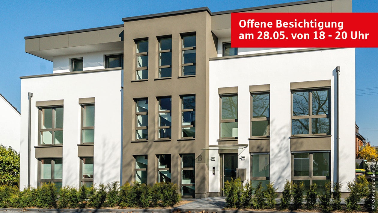 Wohnqualität Sankt Augustin Außenansicht. Offene Besichtigung am 28.05. von 18 - 20 Uhr.