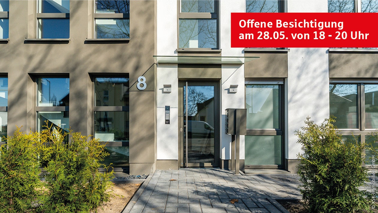 Wohnqualität Sankt Augustin Außenansicht. Offene Besichtigung am 28.05. von 18 - 20 Uhr.