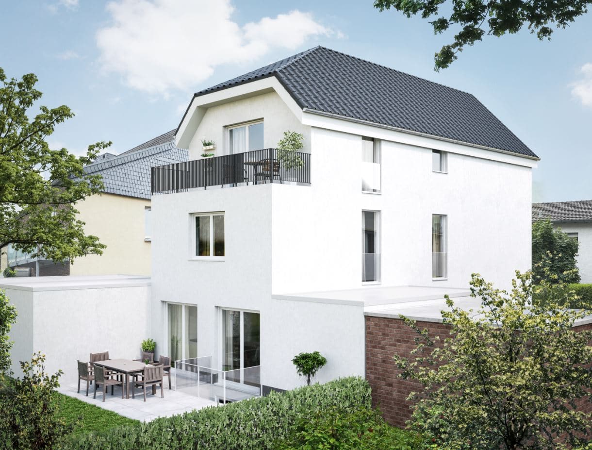 Rückansicht Neubauprojekt in Köln-Ensen