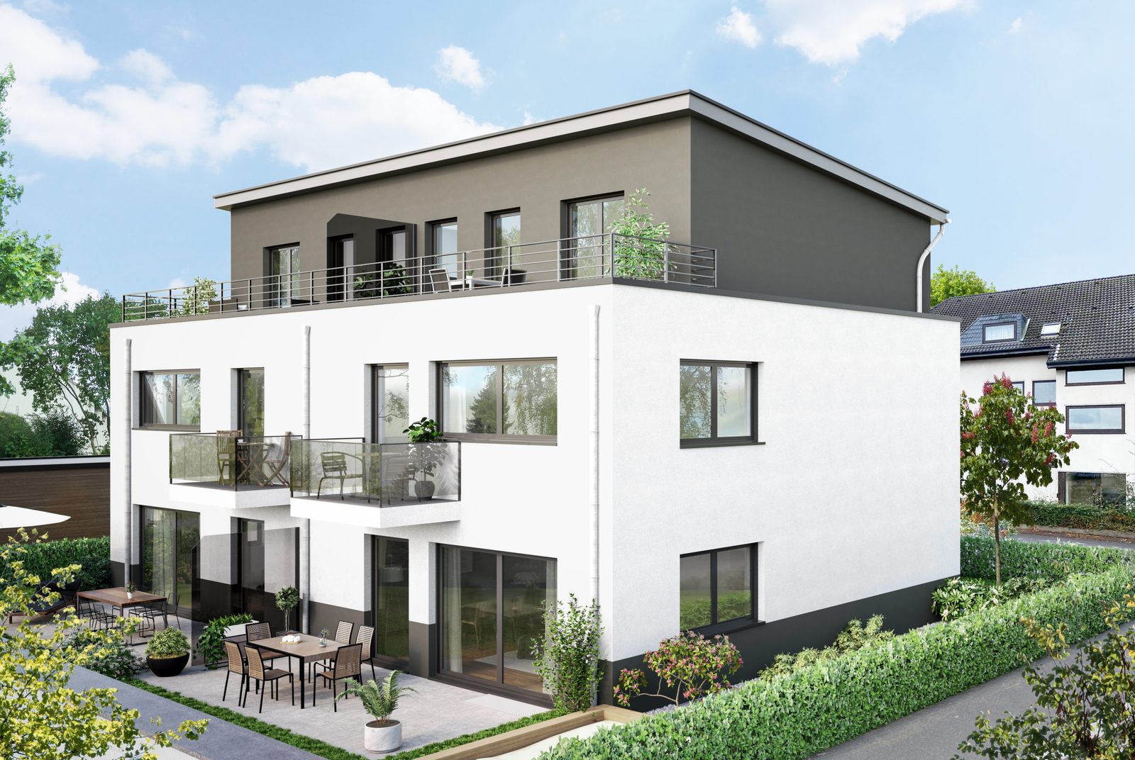 Neubauprojekt Ründerother Straße Köln Rückperspektive