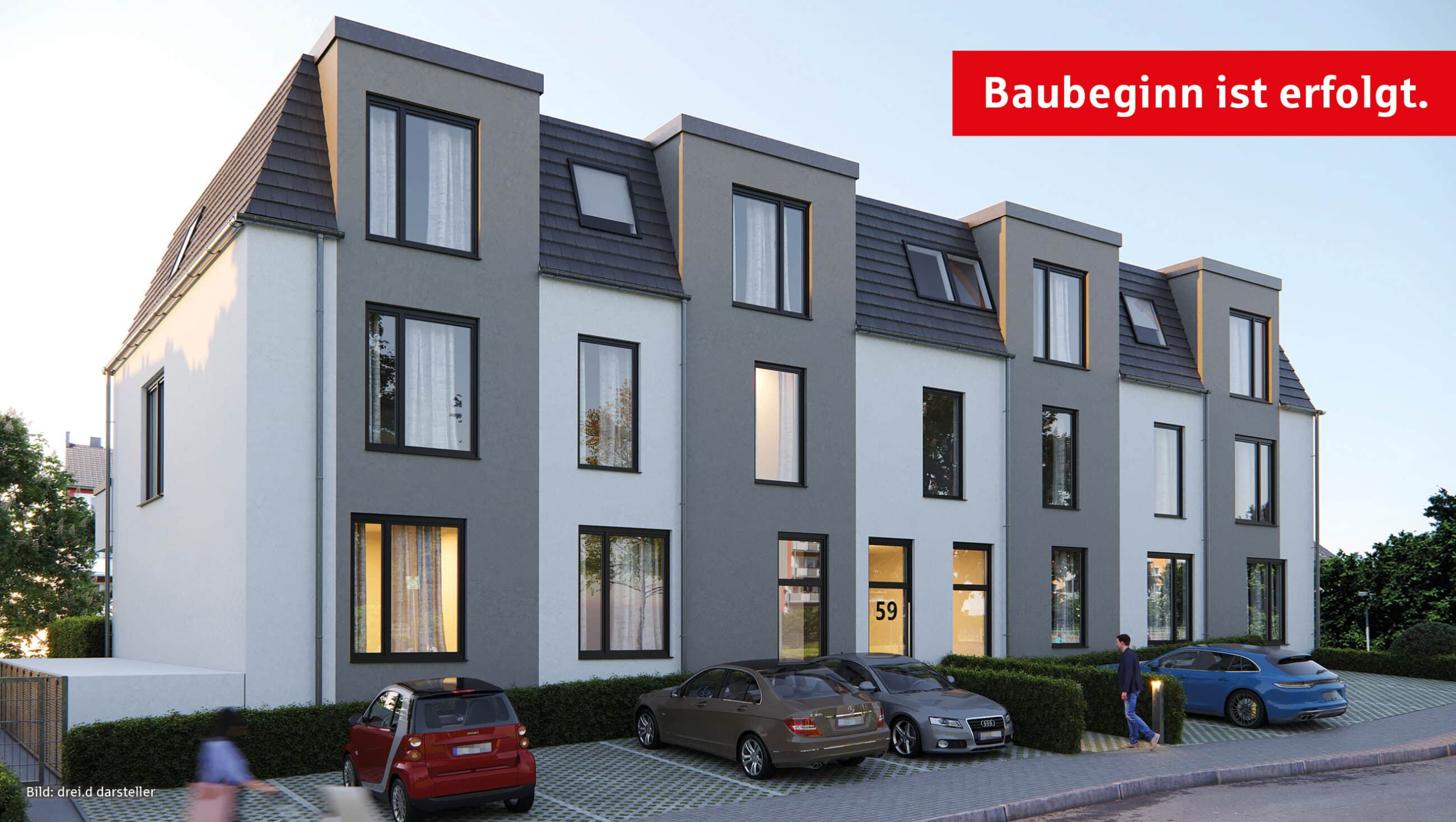Modernes Neubauprojekt in Bergisch Gladbach. Baubeginn ist erfolgt.