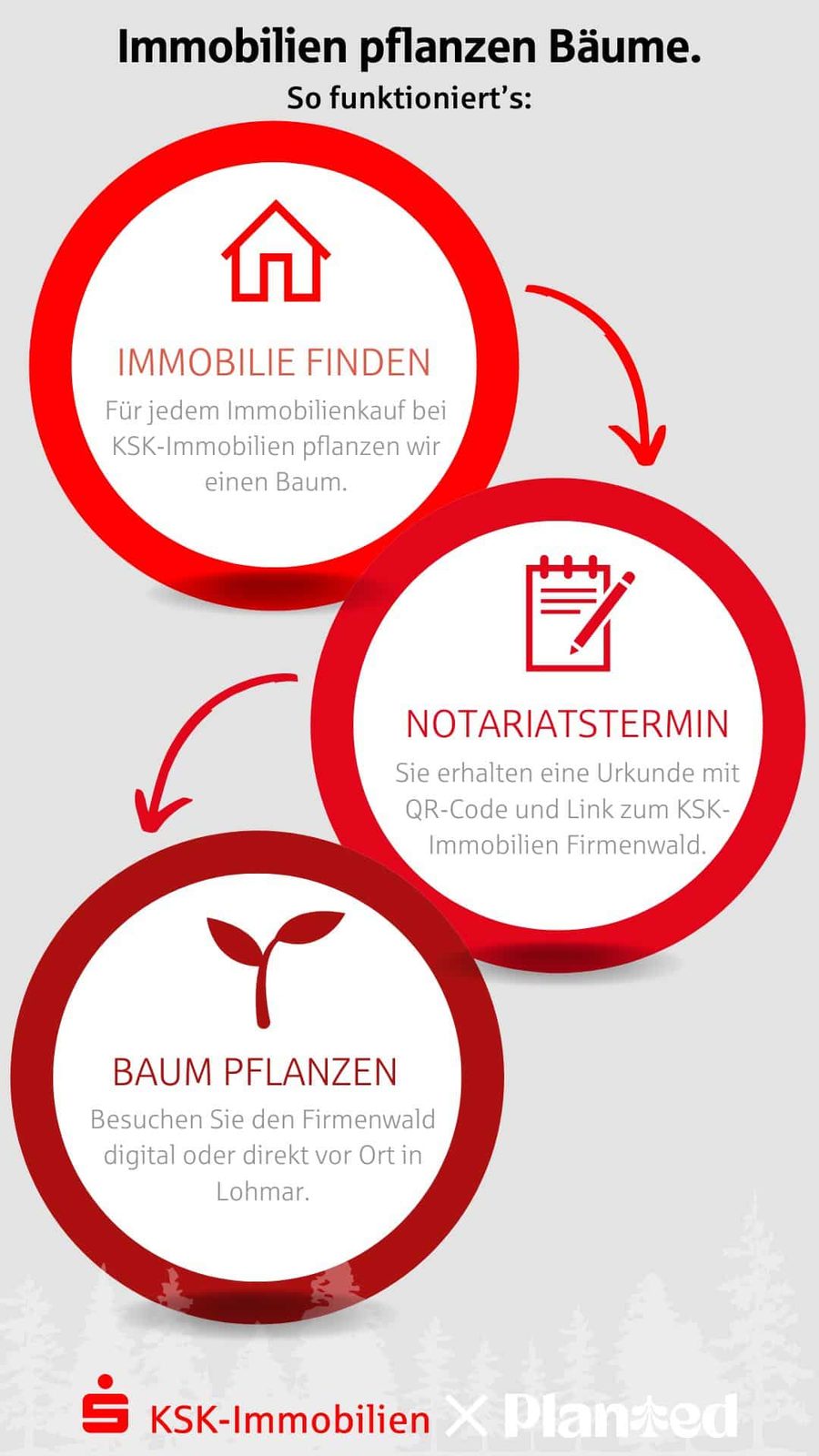 Infografik Immobilien pflanzen Bäume