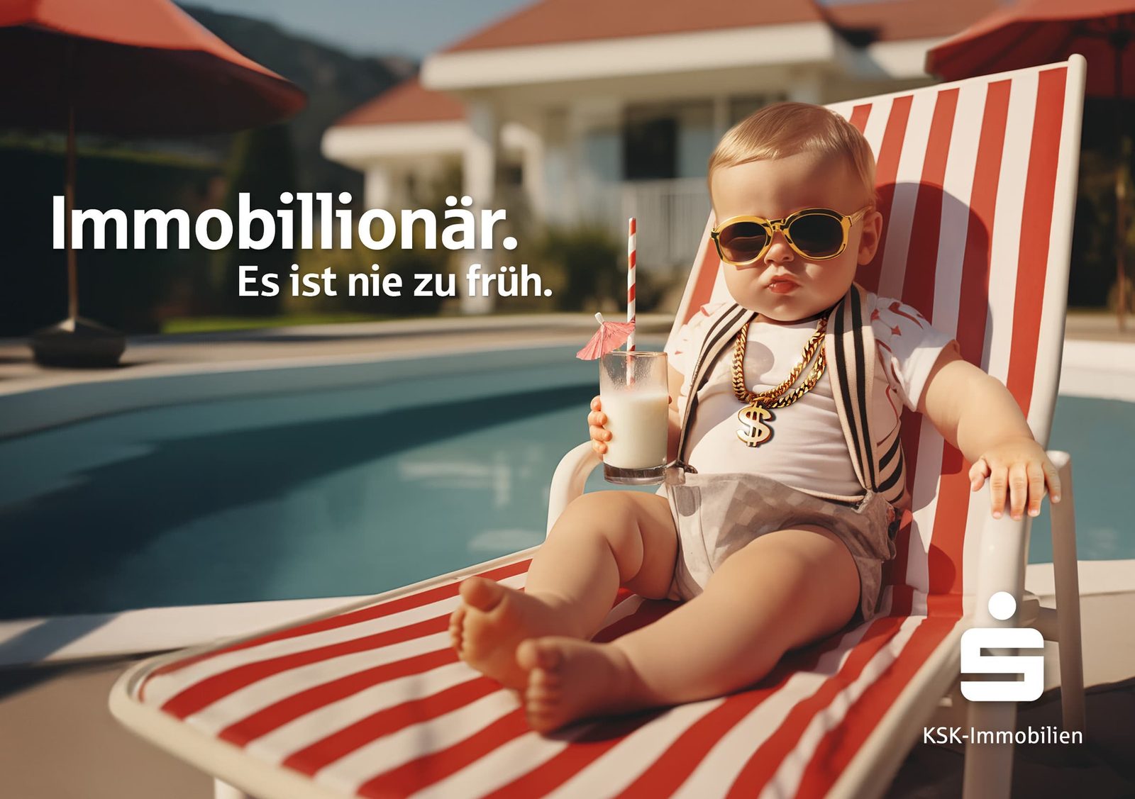 Motiv Plakatkampagne "Immobilionär" von KSK-Immobilien TOP 10 Best 18/1 Award 2024